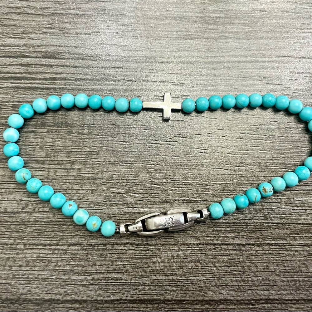 Authentic David Yurman beaded cross bracelet